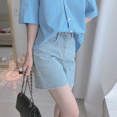 주인장 추천아페 4부 데님 청바지 진 반바지 연청