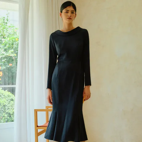 JACQUELINE  dress_Navy