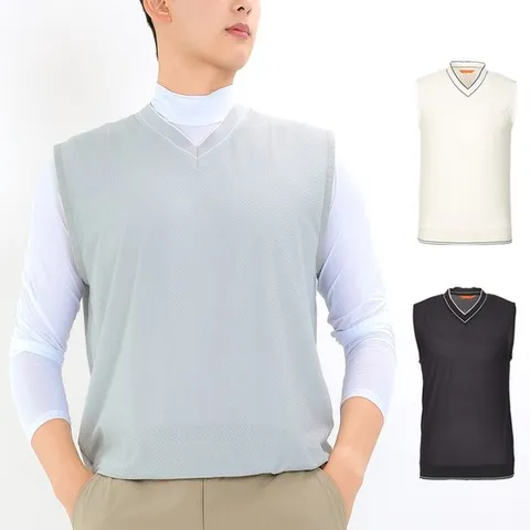 [하프클럽] 여름 남성 골프조끼 나일론 냉감 망사 베스트 KNMMVE53