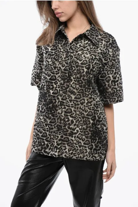 [해외직구] 올세인츠 셔츠 JEMI WT063Z LEOPARD GOLD Multicolor