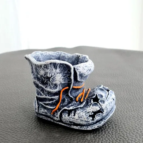 모던 수지 마블 다육이 화분 워커 신발 대 10x10cm 수지 대