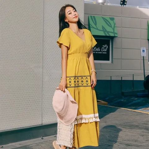 [브리치] 비치팜 / 비치팜 클레오 비치 자수 여름 원피스