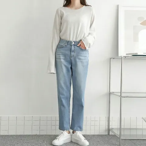 [브리치] 러블리감성 / 벚꽃 반배기 연청바지