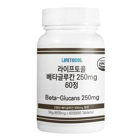 라이프토콜 베타글루칸 250mg 60정