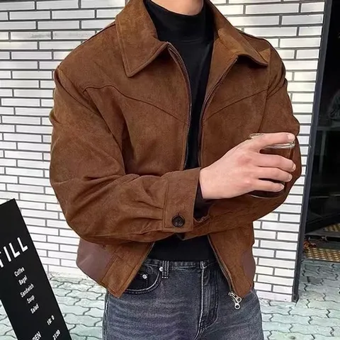 남성 캐주얼 스웨이드 베이직 블루종 자켓 간절기자켓 봄가을아우터 패션블루종자켓