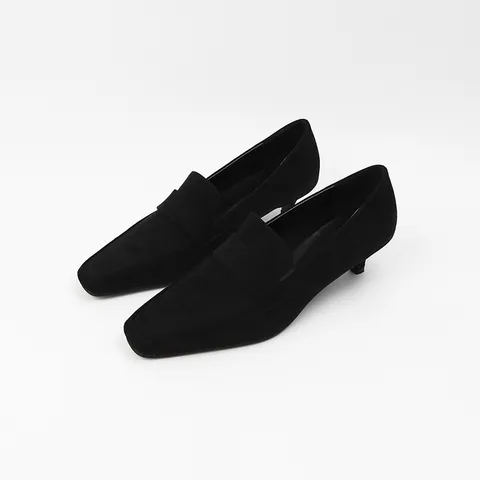 신난다슈 여성 구두 펌프스 힐 3cm 로퍼 힐 단화 발편한 낮은굽 NF252451 블랙