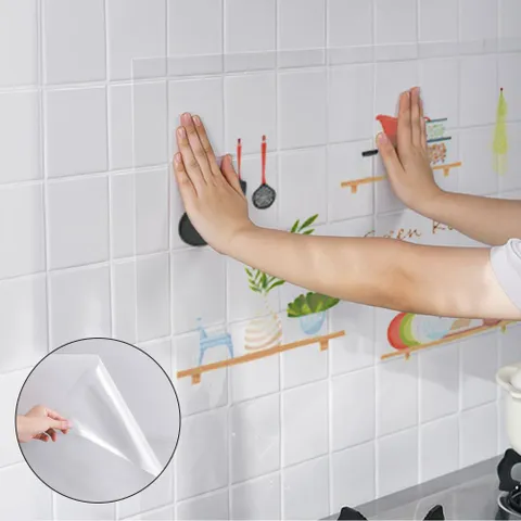 데코타일 기름때 주방 욕실 싱크대 벽지 시트지 주방시트지 주방타일 필름지 투명시트지