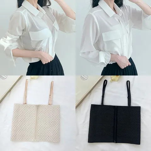 [하프클럽] 메쉬지퍼압박브라 언더웨어 여성속옷 보정 이너 축소