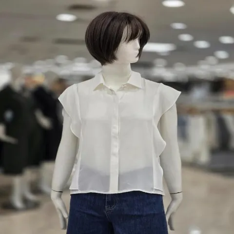 세이브존09 프릴 캡소매 블라우스 afnz5b43g