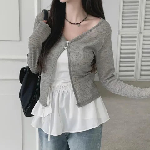 여자 시폰 키치무드 코디 허리스트랩 스커트