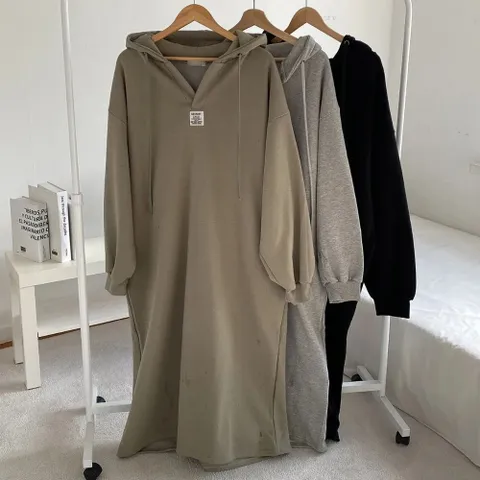 빅사이즈사랑해요 Q279L312 패치기모후드롱원피스 RA
