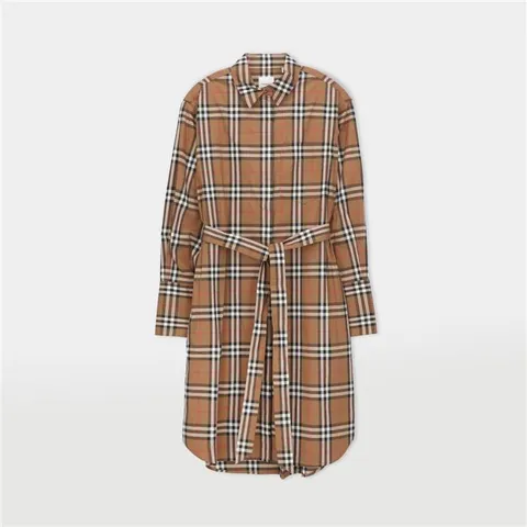 IVERY 체크 벨티드 여성 셔츠 원피스 80843091