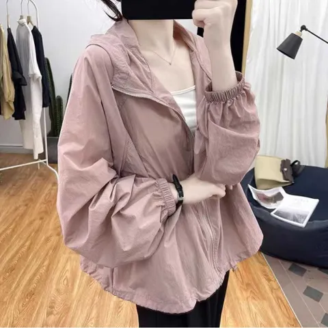 여름 루즈핏 후드 바람막이 얍은 여름 집업 경량 점퍼 바람막이 후드집업 여름점퍼