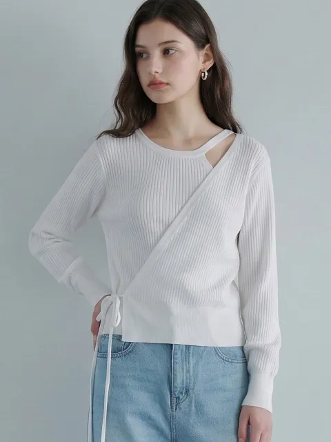 [3컬러] 라인 컷 아웃 니트 LINE CUT-OUT KNIT