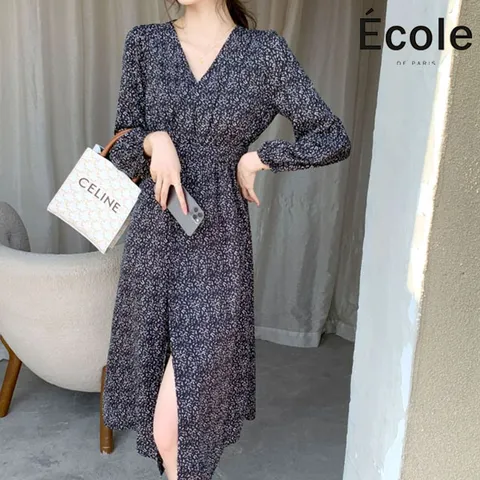 [하프클럽/에꼴드파리]에끌 트임 원피스_F28WOB009Z