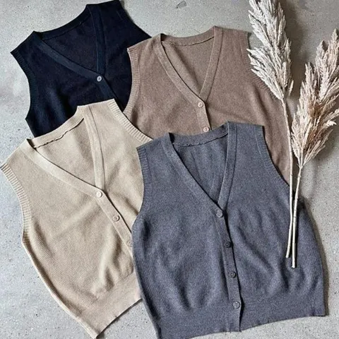 [하프클럽/브이와이]여자 봄 가을 무지 니트 베스트_WJK21791