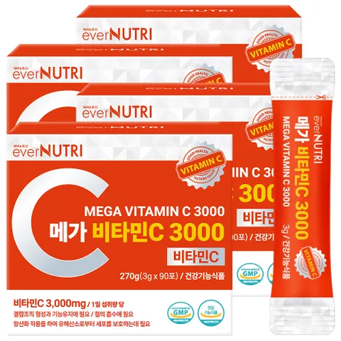 에버뉴트리 고함량 메가 비타민C 3000 분말 4박스