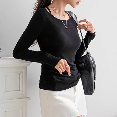 [하프클럽] 레이온+모달스판 보트넥 티셔츠 KO51-T-15