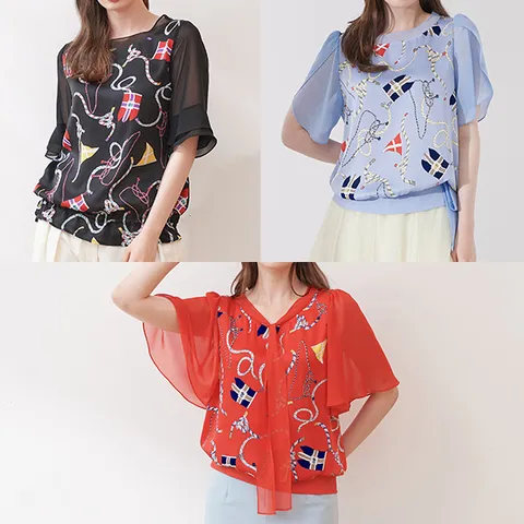 쉬폰썸머티블라우스3종세트