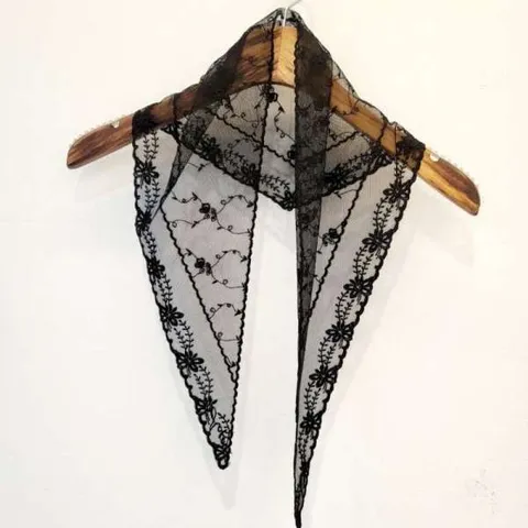 레이스 스카프 여자 꽃 삼각 미니 여름 쁘띠 짧은