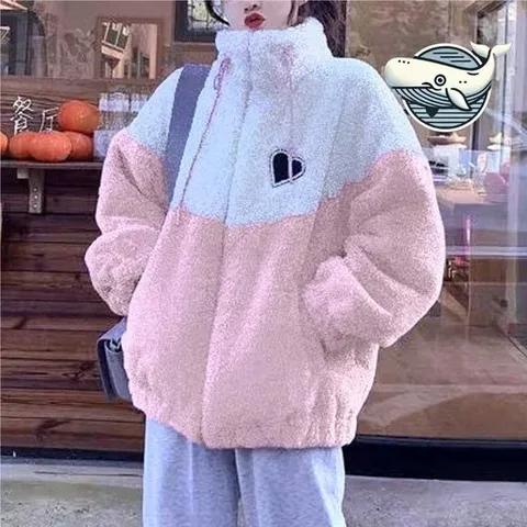 [하프클럽/모노무드] 포근한 양털 하프넥 점퍼 투톤 니트 아우터