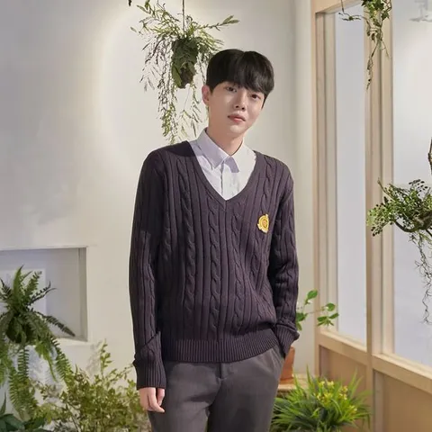 [하프클럽]  보라색 꽈배기 니트 (일산대진고) 교복