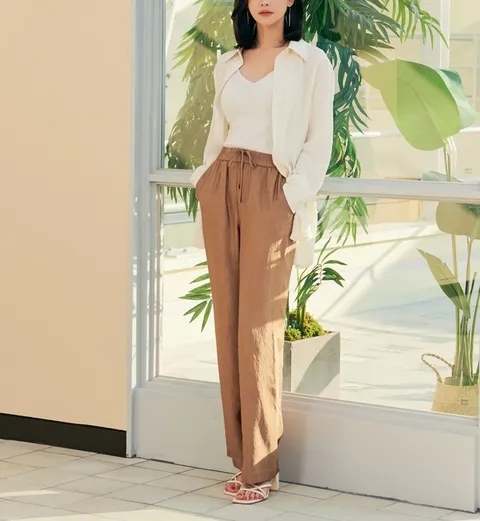 크링클 아세테이트 팬츠