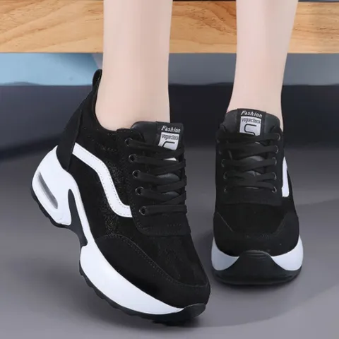 여성 9cm 속굽 에어 쿠션 키높이운동화 속굽 키높이 런님화