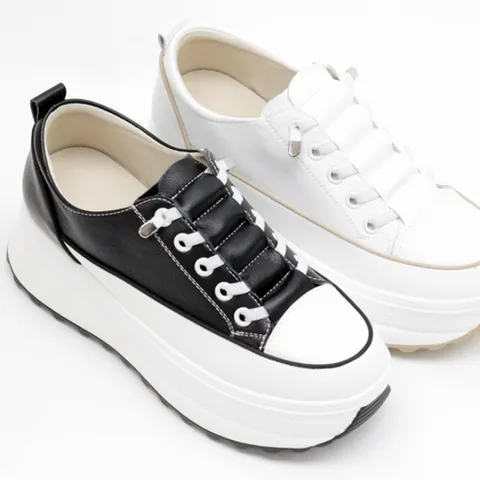 슈즈] 가죽 키높이 여성여자 슬립온 스니커즈 운동화 6cm sms-134