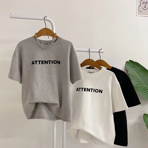 [브리치] 허니제이 / 릿틈 피치기모 벨벳 레터링 반팔 티셔츠(3color)