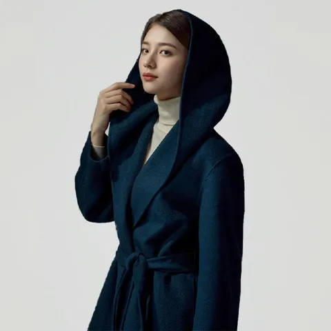 [최초가 159,000원]울 블렌드 핸드메이드 후드코트