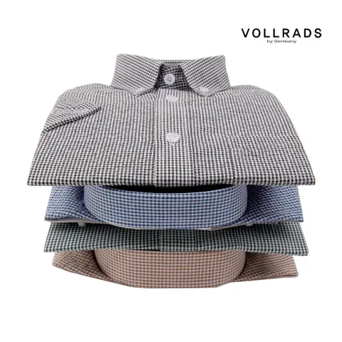 [VOLLRADS 폴라츠] 시어서커 쿨링 반팔셔츠 남자 여름 남방 브라운 카키 블루 블랙