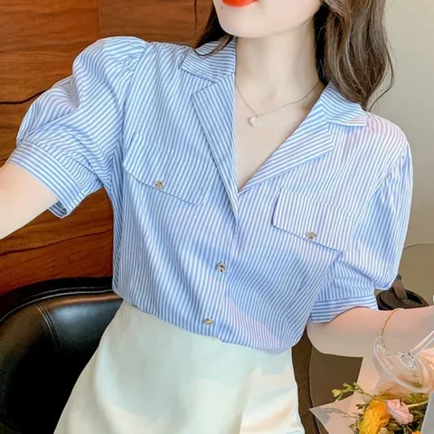[브리치] 허그허그 / 루체 퍼프슬리브 블라우스 2color