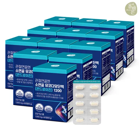 올바른 관절연골엔 소연골 뮤코다당단백 콘드로이친 1200 60정 12박스 총 12개월분