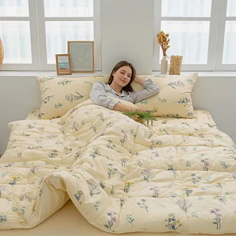 플레르 순면 차렵이불 사계절 이불세트 봄가을 기숙사 자취생 베딩 침구 SS/Q