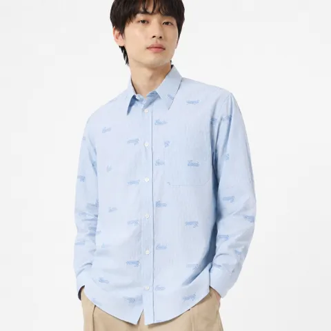 자수 스트라이프 코튼 셔츠 (814715 Z7AHK 4421)