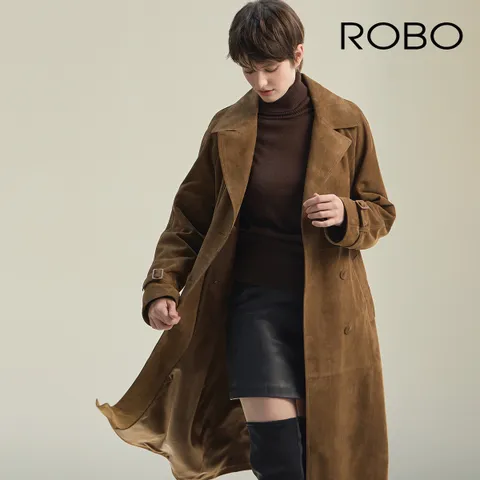 [최초가 890,000원] 24FW 스웨이드 더블 롱 트렌치코트