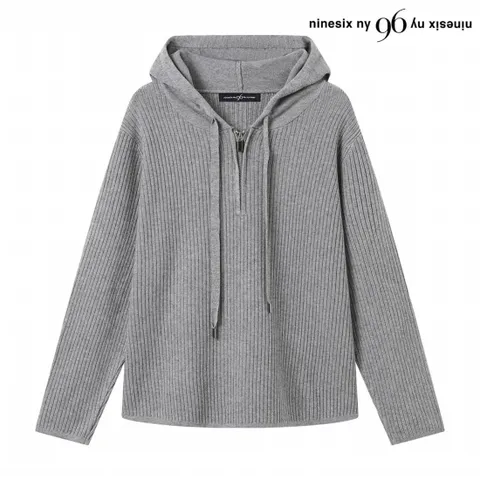 정상가:79,000원 ㅣ 골지 반집업 후드 오버핏 긴팔 니트 (NP3KT020L0)