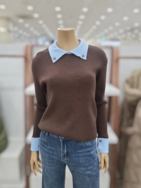 25F/W모다대전 배색카라 긴팔스웨트( FOTWCWC511)DJ