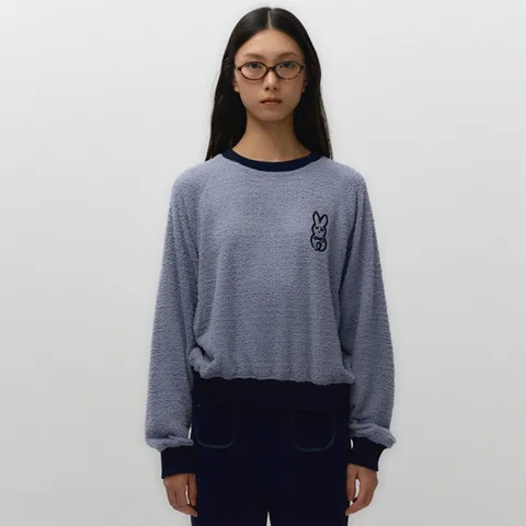 [최초가 69,000원] 버니 엠브로이더드 부클 스웨트셔츠 라벤더