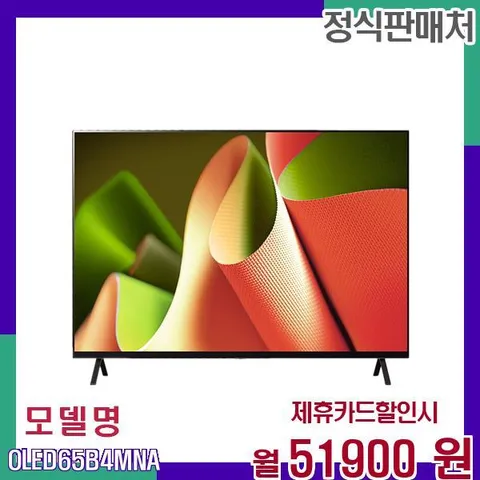 LG 올레드 4K 스마트 대화면 TV OLED65B4MNA 60개월 68900