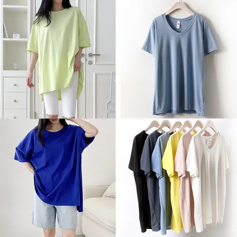 빅사이즈 오버 루즈핏 인경 롱 반팔 여름 티셔츠 모음