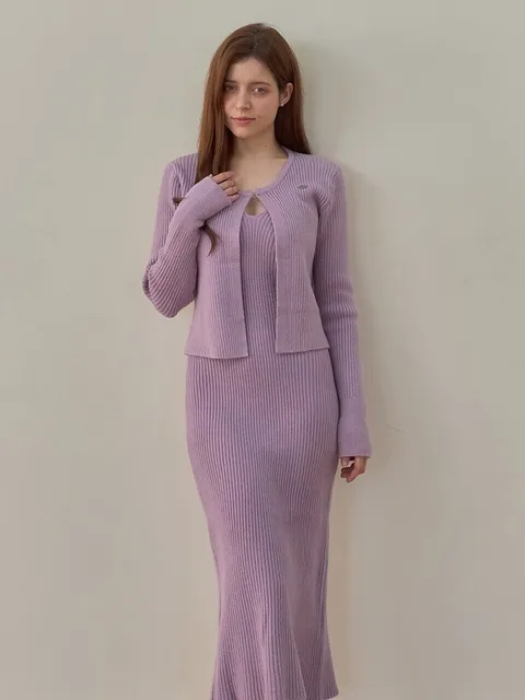 Angela knit set (Cardigan+Dress) 3color