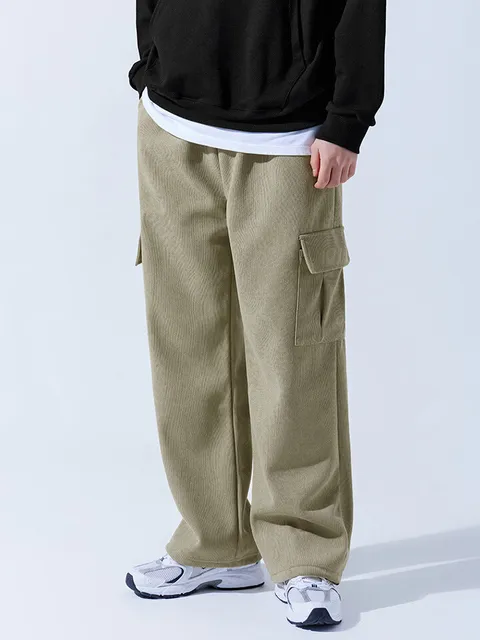 [탑보이] 윈터 골덴 기모 카고 스트링 와이드 팬츠 (LC101)