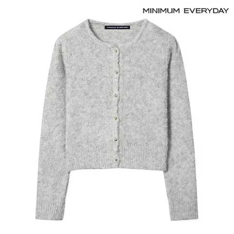 정상가:89,000 | [미니멈 에브리데이]라운드넥 퍼프 소매 크롭 울 니트 가디건 (EA4CK021D)