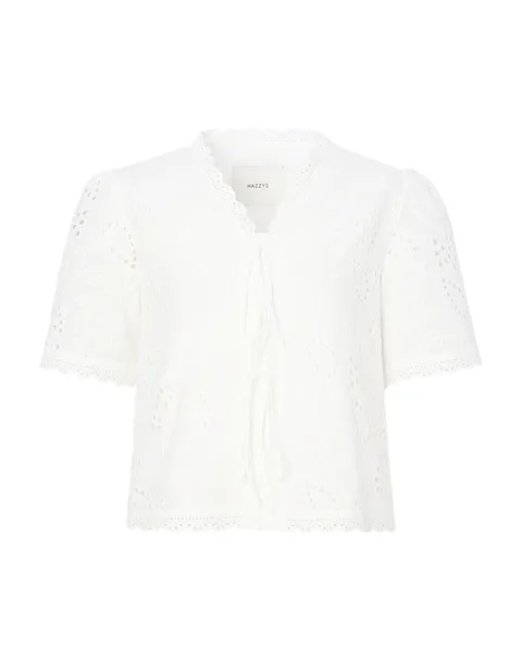 헤지스 여성 HSSH5BS10WT [면100%]화이트 아일렛 반소매 블라우스