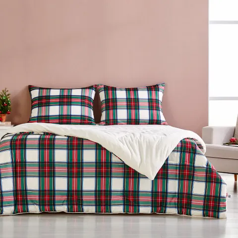 소프트워싱 극세사 차렵이불 퀸 메리체크