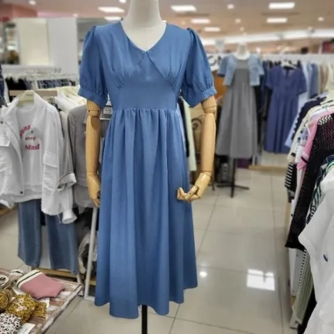 DP01 브이넥퍼프셔링원피스 OBOG706 (10496057)