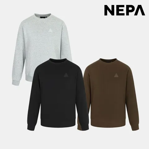 네파 공용 겨울 C/P 로고 와펜 기본 루즈핏 기모 맨투맨 7JF5366 420291