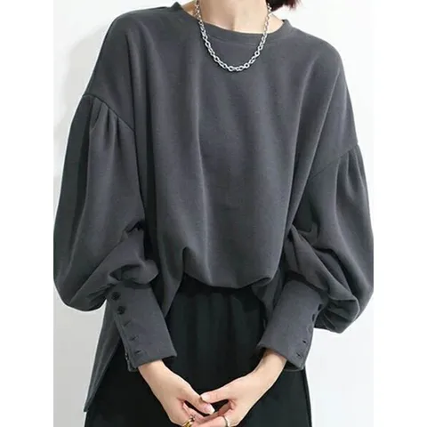 [하프클럽] 르미엘 버튼 퍼프소매 블라우스